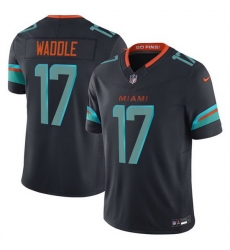 Men Miami Dolphins 17 Jaylen Waddle Black 2025 F U S E Rivalries Vapor Limited Stitched Football Jersey