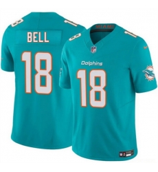 Men Miami Dolphins 18 Chris Bell Aqua 2026 Draft F U S E Vapor Limited Stitched Football Jersey Men Miami Dolphins 18 Chris Bell Aqua 2026 Draft F U S E Vapor Limited Stitched Football Jersey
