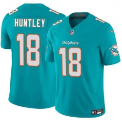 Men Miami Dolphins 18 Tyler Huntley Aqua 2024 F U S E Vapor Limited Stitched Football Jersey