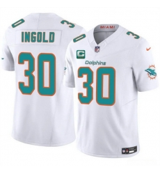 Men Miami Dolphins 30 Alec Ingold White 2025 F U S E With 3 Star C Patch Vapor Limited Stitched Football Jersey Men Miami Dolphins 30 Alec Ingold White 2025 F U S E With 3 Star C Patch Vapor Limited Stitched Football Jersey