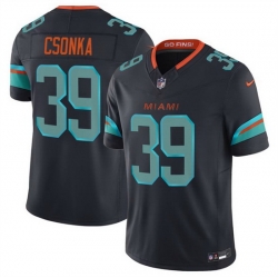 Men Miami Dolphins 39 Larry Csonka Black 2025 F U S E Rivalries Vapor Limited Stitched Football Jersey