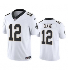 Men New Orleans Saints 12 Chris Olave White 2023 F U S E  Vapor Untouchable Limited Stitched Jersey