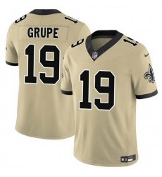 Men New Orleans Saints 19 Blake Grupe Gold 2025 F U S E  Alternate Vapor Limited Stitched Football Jersey