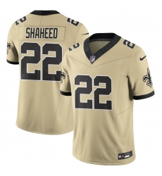 Men New Orleans Saints 22 Rashid Shaheed Gold 2025 F U S E  Alternate Vapor Limited Stitched Football Jersey