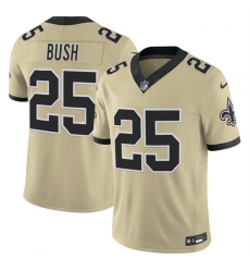 Men New Orleans Saints 25 Reggie Bush Gold 2025 F U S E  Alternate Vapor Limited Stitched Football Jersey