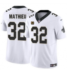 Men New Orleans Saints 32 Tyrann Mathieu White 2024 F U S E With 4 Star C Patch Vapor Limited Stitched Football Jersey