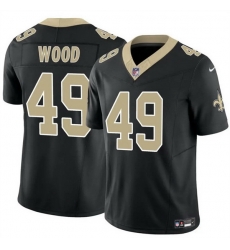 Men New Orleans Saints 49 Zach Wood Black 2025 F U S E Vapor Limited Stitched Football Jersey
