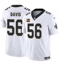 Men New Orleans Saints 56 DeMario Davis White 2025 F U S E With 4 Star C Patch Vapor Limited Stitched Football Jersey Men New Orleans Saints 56 DeMario Davis White 2025 F U S E With 4 Star C Patch Vapor Limited Stitched Football Jersey