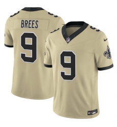 Men New Orleans Saints 9 Drew Brees Gold 2025 F U S E Alternate Vapor Limited Stitched Football Jersey Men New Orleans Saints 9 Drew Brees Gold 2025 F U S E Alternate Vapor Limited Stitched Football Jersey