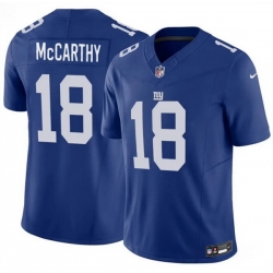 Men New York Giants 18 J J McCarthy Blue 2026 F U S E Vapor Untouchable Limited Stitched Jersey