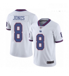 Mens New York Giants 8 Daniel Jones Limited White Rush Vapor Untouchable Football Jersey