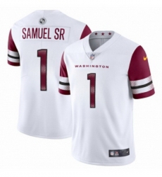 Men Washington Commanders 1 Deebo Samuel Sr White 2025 Vapor Limited Football Stitched Jersey