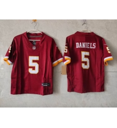 Youth Washington Commanders  5 Jayden Daniels Burgundy 2026 F U S E  Vapor Limited Stitched Football Jersey