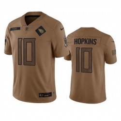 Men Tennessee Titans 10 DeAndre Hopkins 2023 Brown Salute To Service Stitched Football Jersey