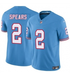 Men Tennessee Titans 2 Tyjae Spears Blue 2024 F U S E  Throwback Vapor Limited Stitched Football Jersey