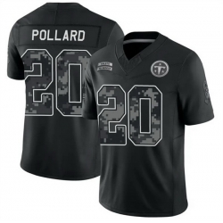 Men Tennessee Titans 20 Tony Pollard Black F U S E 2026 Salute to Service Limited Stitched Football Jersey