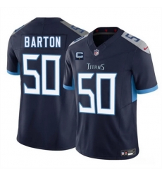 Men Tennessee Titans 50 Cody Barton Navy 2025 F U S E With 1 Star C Patch Vapor Limited Stitched Football Jersey Men Tennessee Titans 50 Cody Barton Navy 2025 F U S E With 1 Star C Patch Vapor Limited Stitched Football Jersey