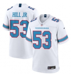 Men Tennessee Titans  53 Anthony Hill Jr  White 2026 F U S E  Vapor Limited Stitched Football Jersey