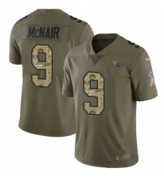 Mens Nike Tennessee Titans 9 Steve McNair Limited OliveCamo 2017 Salute to Service NFL Jersey