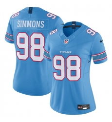 Women Tennessee Titans 98 Jeffery Simmons Light Blue 2026 F U S E Vapor Limited Stitched Football Jersey Women Tennessee Titans 98 Jeffery Simmons Light Blue 2026 F U S E Vapor Limited Stitched Football Jersey