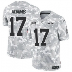 Men New York Jets 17 Davante Adams 2024 F U S E Arctic Camo Salute To Service Limited Stitched Football Jersey