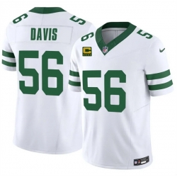 Men New York Jets  56 Demario Davis White 2025 F U S E  4 Star C Patch Vapor Untouchable Limited Stitched Jersey