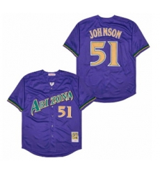 Men MLB Arizona Diamondbacks Randy Johnson Purple Mitchell & Ness Throwback Jersey
