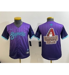 Youth Arizona Diamondbacks Team Big Logo Purple 2025 City Connect Limited Stitched Baseball Jersey 1