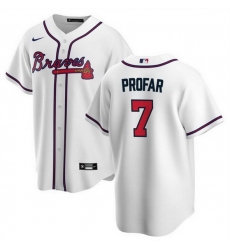 Men Atlanta Braves 7 Jurickson Profar White 2025 Cool Base Stitched Baseball Jersey