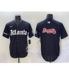 Men Atlanta Braves Black Team Big Logo Gothic South x Outkast Edition Vapor Limited Stitched Baseball Jersey