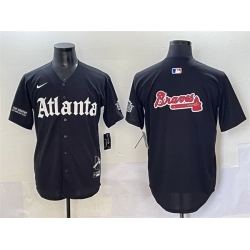 Men Atlanta Braves Black Team Big Logo Gothic South x Outkast Edition Vapor Limited Stitched Baseball Jersey