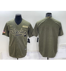 Men Atlanta Braves Blank Camo Salute To Service Cool Base Stitched Jersey