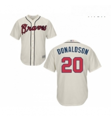 Mens Atlanta Braves 20 Josh Donaldson Replica Cream Alternate 2 Cool Base Baseball Jersey 