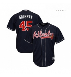 Mens Atlanta Braves 45 Kevin Gausman Replica Blue Alternate Road Cool Base Baseball Jersey 