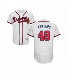 Mens Atlanta Braves 48 Jonny Venters White Home Flex Base Authentic Collection Baseball Jersey