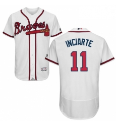 Mens Majestic Atlanta Braves 11 Ender Inciarte White Flexbase Authentic Collection MLB Jersey