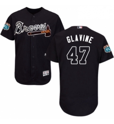 Mens Majestic Atlanta Braves 47 Tom Glavine Navy Blue Alternate Flex Base Authentic Collection MLB Jersey