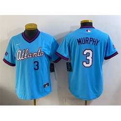 Women Atlanta Braves  3 Dale Murphy Powder Blue 2026 City Connect Stadium Stitched Baseball Jersey