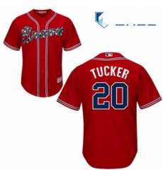 Youth Majestic Atlanta Braves 20 Preston Tucker Replica Red Alternate Cool Base MLB Jersey 