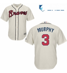 Youth Majestic Atlanta Braves 3 Dale Murphy Authentic Cream Alternate 2 Cool Base MLB Jersey