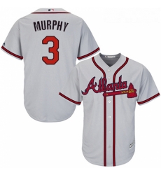 Youth Majestic Atlanta Braves 3 Dale Murphy Authentic Grey Road Cool Base MLB Jersey