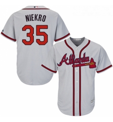 Youth Majestic Atlanta Braves 35 Phil Niekro Authentic Grey Road Cool Base MLB Jersey