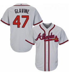 Youth Majestic Atlanta Braves 47 Tom Glavine Authentic Grey Road Cool Base MLB Jersey