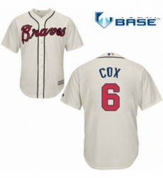 Youth Majestic Atlanta Braves 6 Bobby Cox Authentic Cream Alternate 2 Cool Base MLB Jersey