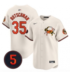 Men Baltimore Orioles 35 Adley Rutschman Cream With Patch Vapor Premier Limited Stitched Baseball Jersey