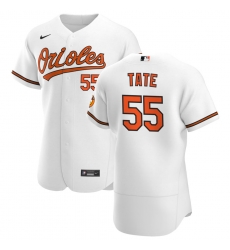 Men Baltimore Orioles 55 Dillon Tate Men Nike White Home 2020 Flex Base Player MLB Jersey