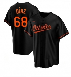 Men Baltimore Orioles 68 Lewin D EDaz Black Cool Base Stitched Jersey