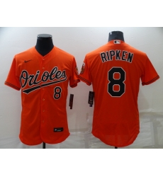 Men Nike Baltimore Orioles 8 Cal Ripken Jr Orange Flex Base Player MLB Jersey