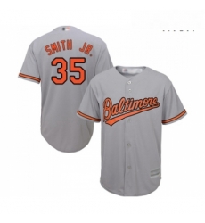 Mens Baltimore Orioles 35 Dwight Smith Jr Replica Grey Road Cool Base Baseball Jersey 