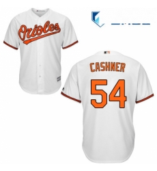 Mens Majestic Baltimore Orioles 54 Andrew Cashner Replica White Home Cool Base MLB Jersey 